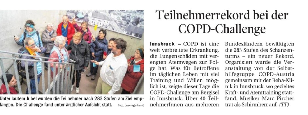 myCOPD-Challenge 2022 – Ankunft Treppenhaus Bergisel